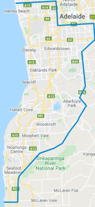 Map of skip bin hire Adelaide